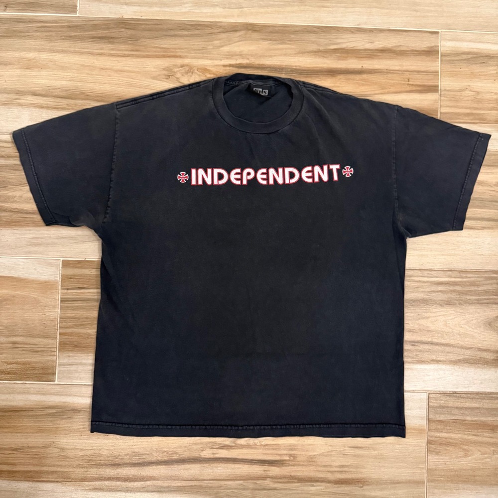 Vintage Independent Truck Co Skateboard T-Shirt Black XL Cross Logo NHS Skater